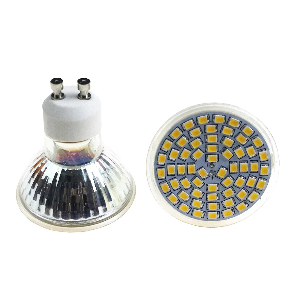 Светодиодная лампочка 220 В GU10 60 SMD 2835 точечный светильник чашка лампочки белый