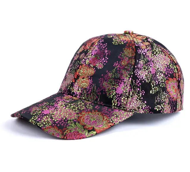 Aliexpress Buy Fashion Women Colorful Flower Rhinestone Baseball 