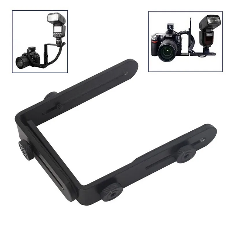 Wholesale 1 4 Hot Shoe Adapter camera flash bracket L bracket bilateral frame twin double L