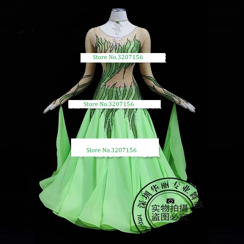 

Ballroom Competition Dance Dress Women Tango Flamenco Dancing Costume New High Qualiy long Sleeve Waltz Ballroom Dresses