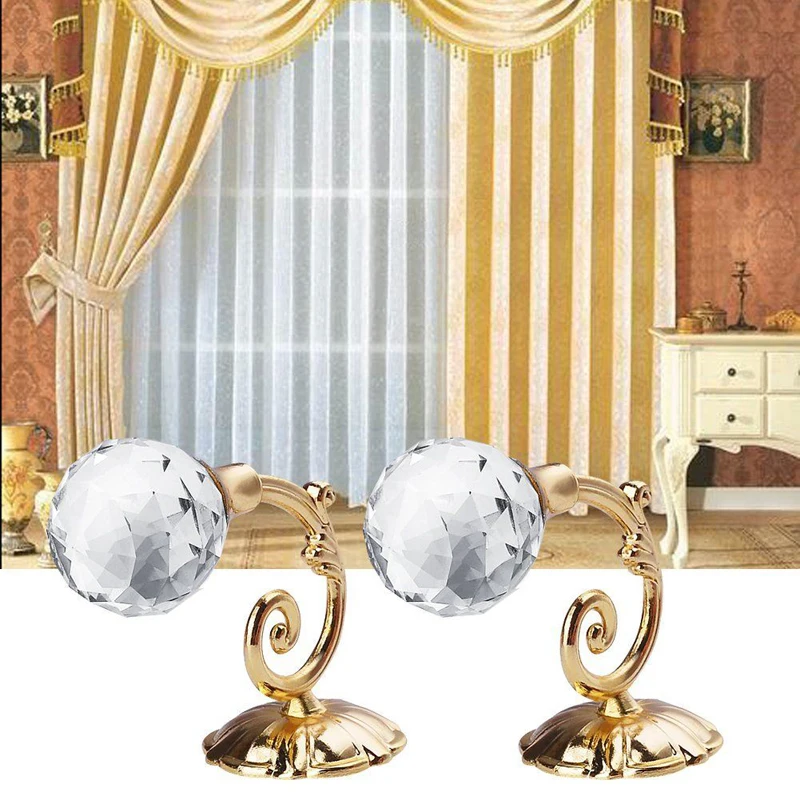 2x Large Alloy Crystal Glass Curtain Holdback Wall Tie Back Hooks 2x Large Alloy Crystal Glass Curtain Holdback Wall Tie Back Hooks Hanger Holder Fit For Hanging Tieback In Decorative Accessories