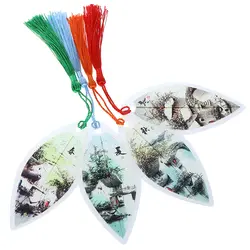 1 шт. классический элегантный Творческий кисточкой Закладка Китайский ветер натуральные листья вены Закладки Творческие канцелярские