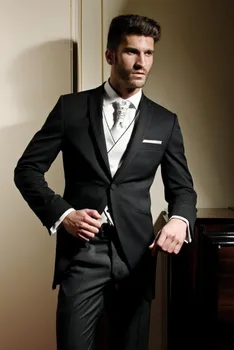 

New Arrival Groom Tuxedos One Button Groomsmen Peak Lapel Wedding/Dinner Suits Best Man Bridegroom (Jacket+Pants+Tie+Vest) B600