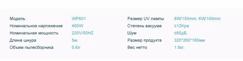 Пылесос от клещей PUPPYOO WP601, моющийся пылесборник со склада в России, бактерицидный и антиаллергический, стерилизация УФ-излучением