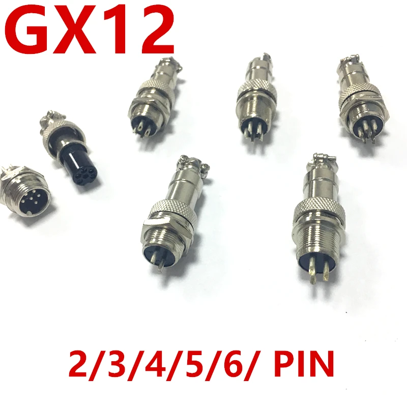 GX12 Aviation Plug Male+Female Docking type Metal Connector 2//3//4//5//6Pin 12mm