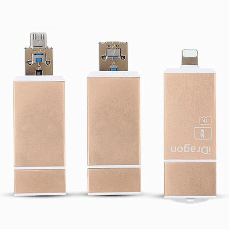 Металлический кардридер 3 в 1 Lightning/Micro USB/USB 2 0 OTG SD Micro SD/SDXC/SDHC TF для IOS iPhone 5/6/7/8 Android