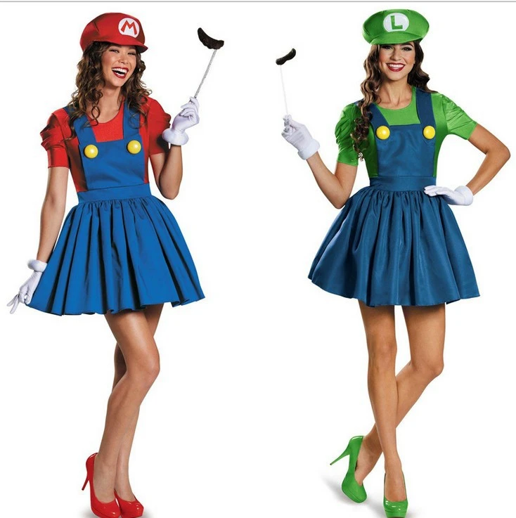 ハロウィンスーパーマリオ衣装disfraces Adultosカーニバル衣装大人女性アニメコスプレスーパーマリオbros 衣装 Super Mario Costume Mario Costumecarnival Costume Aliexpress