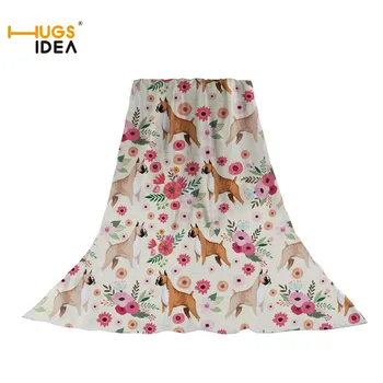 

HUGSIDEA Cute Boxer Flower Print Microfiber Towels Super Absorbent Home Textile Baby Infant Towel Picnic Blanket Beach Cover Up