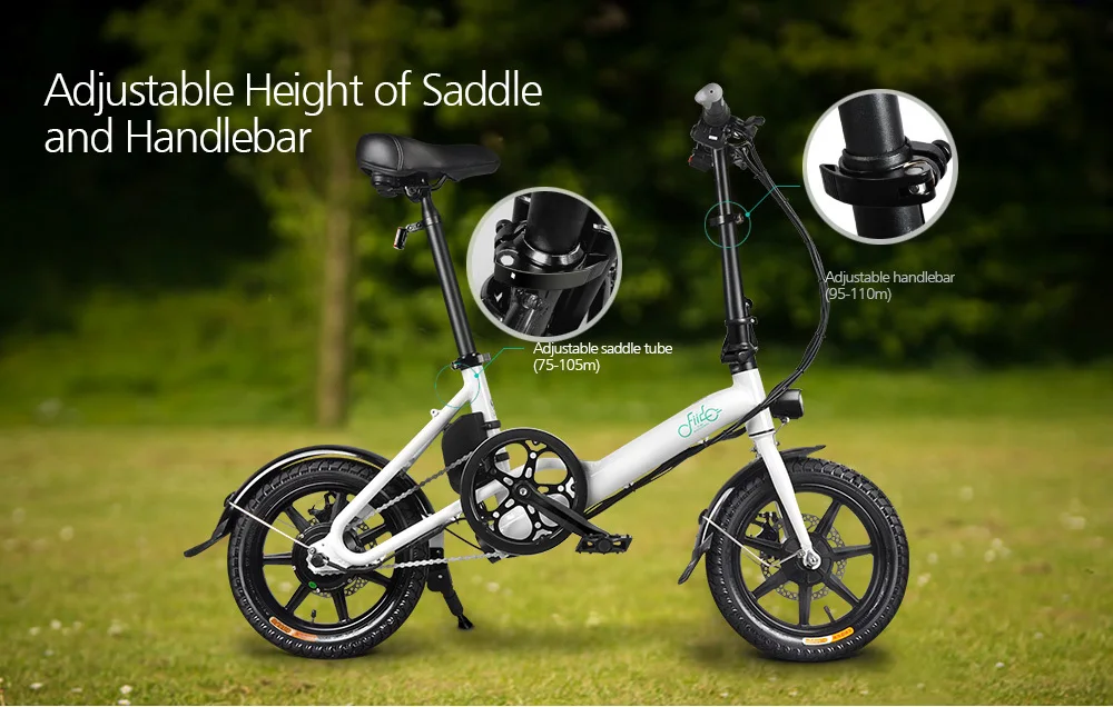 Clearance Fiido D3 Folding Electric Bike Three Riding Modes Ebike 250w Motor 25km/h 25-40km Range E Bike 14 Inch Tire Electric Bicycle 5