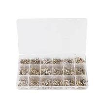 420Pcs/Box 18 type Cold naked terminal Non-Insulated Ring Fork U-type Terminals Assortment Kit Cable Wire Connector Crimp Spade 420pcs box 18 type cold naked terminal kit non insulated ring fork u type terminals assortment cable wire connector crimp spade