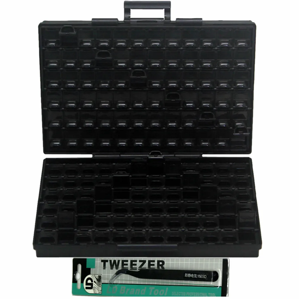 Aidetek esd seguro smd armazenamento ic box escaninhos anti-státicos smt organizador transistor eletrônica armazenamento casos & organizadores boxallas