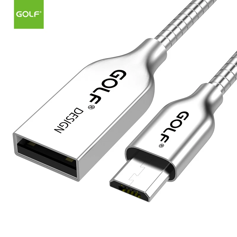 

GOLF 1m Zinc Alloy Speedy Charger USB Data Sync Charging Cable For iPhone 5S 6 7 8 X Samsung S7 S8 S9 LG OnePlus ZUK Honor 6 7 8