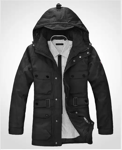 German Military Outdoor Winter Jacket Men Down Jacket Long Thicken