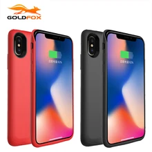 GOLDFOX зарядное устройство чехол для iphone X батарея чехол переносное Беспроводное зарядное устройство для iphone X 4000 мАч батарея тонкий корпус питания