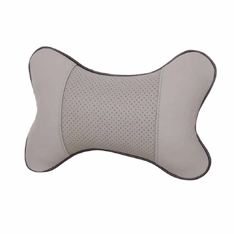 05  4Colors High Quality Leather Car Pillow Breathe Hole-digging Car Vehicle Auto Seat covers Headrest Supplies Neck Auto Safety with Retailed Package