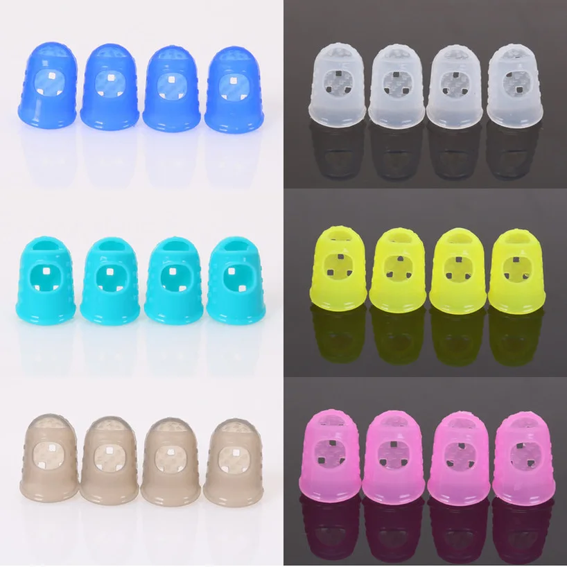 

10pcs Silicone Guitar Thumb Finger Picks Protector Plectrum Fingertip Thimble Finger Guard Safety Caps 6 Colors Guitar Parts