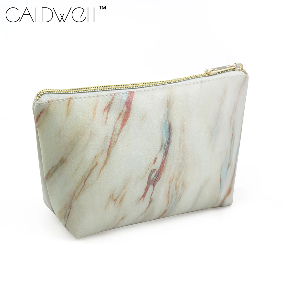 CALDWELL Marble PVC Cosmetic Bag 2018 New Fashion Zipper Storage Portable Ladies Travel Square Makeup Brushes | Красота и здоровье
