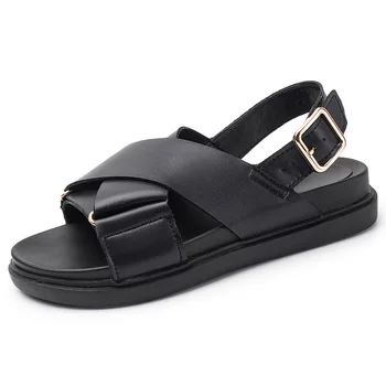 

2019 Martin sandals cross sandals flat women's shoes summer thick bottom open toe comfortable wild.