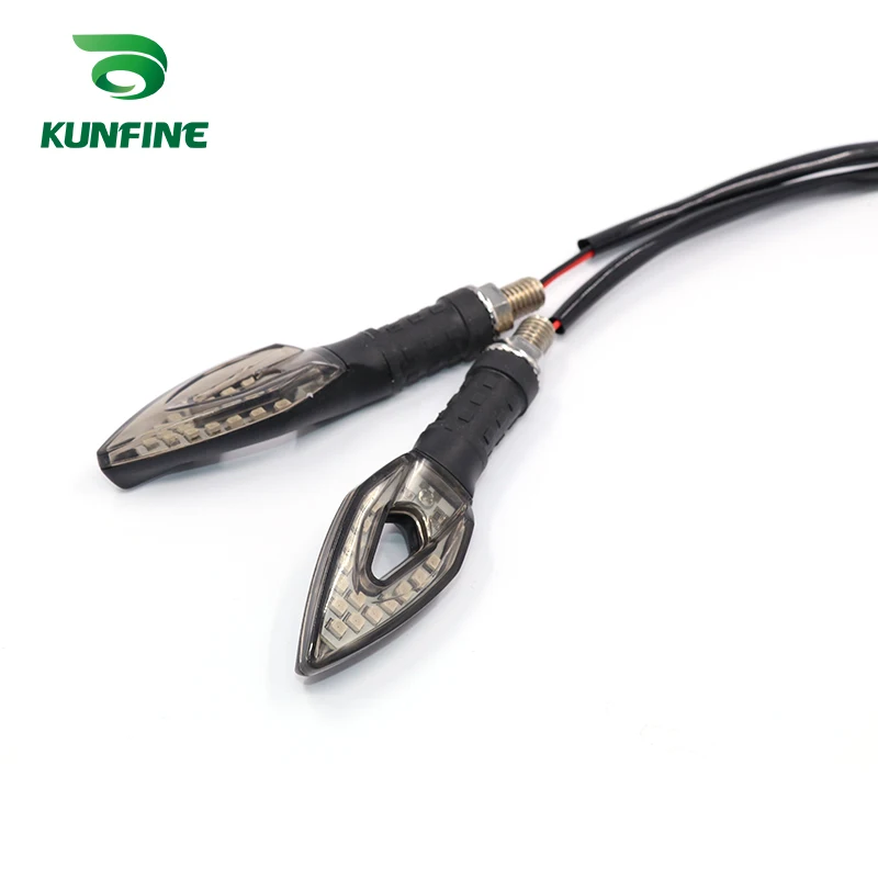 KUNFINE 4PCS Universal Motorcycle LED Turn Signal Indicators light Blinkers Flexible Bendable Amber Light 3 (7)