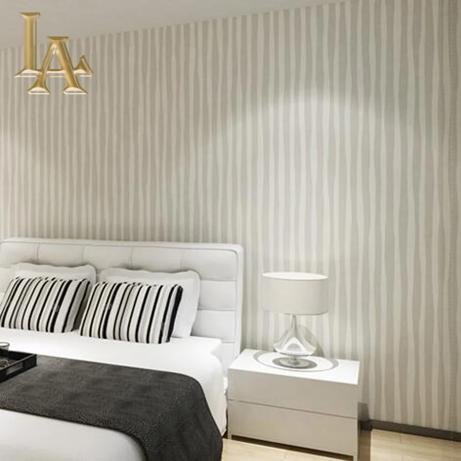 

Modern Pink Beige Striped Wallpaper For Walls 3D Wall paper Bedroom Living Backgrounds Flocking papel de parede listrado W306
