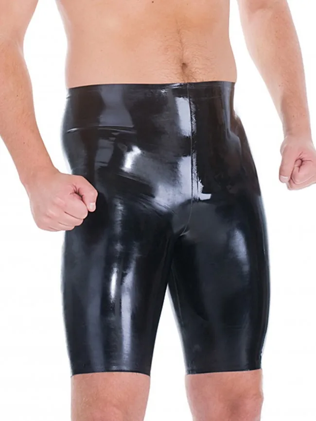 Black Latex Rubber Cycle Shorts Latex Rubber Men's Breeches