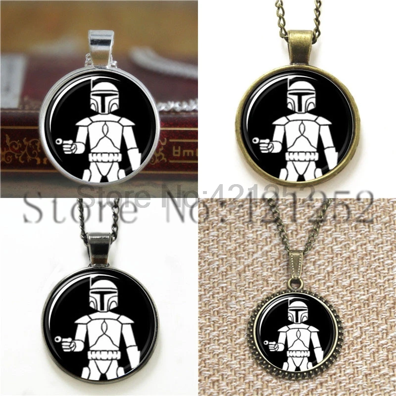 Звездные войны Jango Fett Подвеска стеклянная кабошон с фото ожерелье брелок