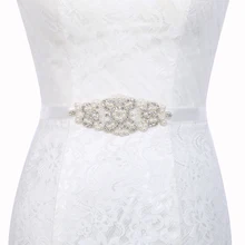 Inofin T26 хрустальные свадебные аксессуары атласный ремешок для свадебного платья Свадебная лента пояс для вечерних выпускных платьев