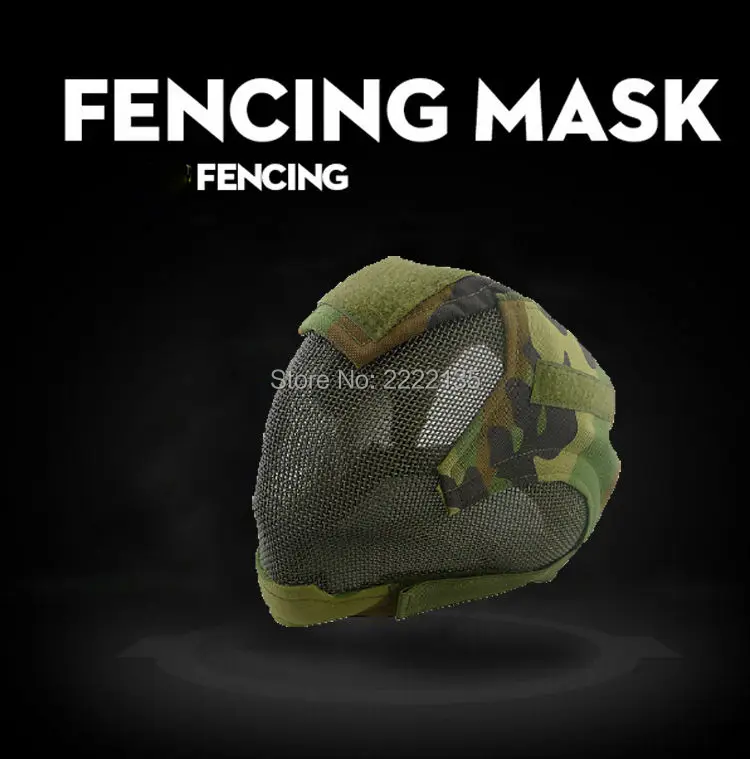 Военная Тактическая Маска полная лицевая Металлическая стальная проволочная сетка Боевая маска страйкбол Пейнтбольный Варгейм военный