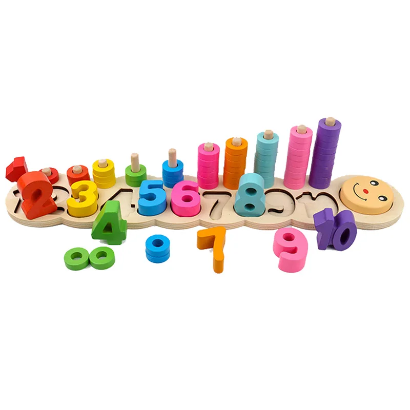 Montessori Toys Educational Wooden Toys for Children Early Learning Geometric Shape Cognition Math Match Teaching Aids