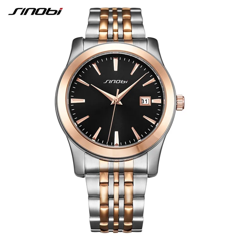 

SINOBI brand luxury men's watch men's waterproof business watch fashion casual all-steel quartz watch clock Relogio Masculino