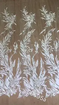 

2018 Beautiful African Lace Fabric flower laceHigh Quality Nigeria Mesh Lace/ French Tulle Beaded Lace fabric ZC21