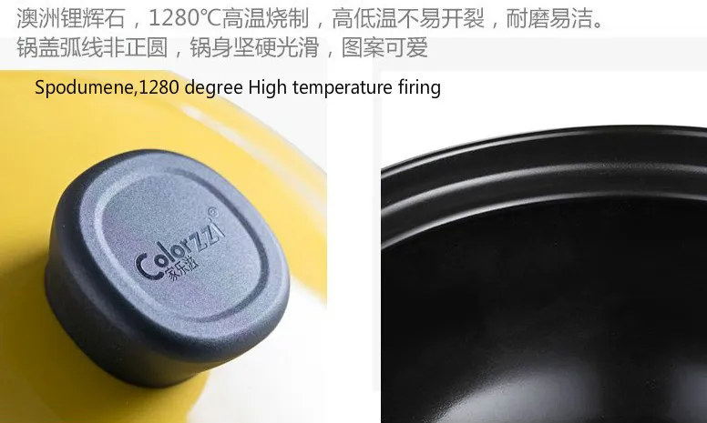 1.6л высокая термостойкость керамическая кастрюля Медленная Плита суп горшок Spodumene подходит для 1-2 человек
