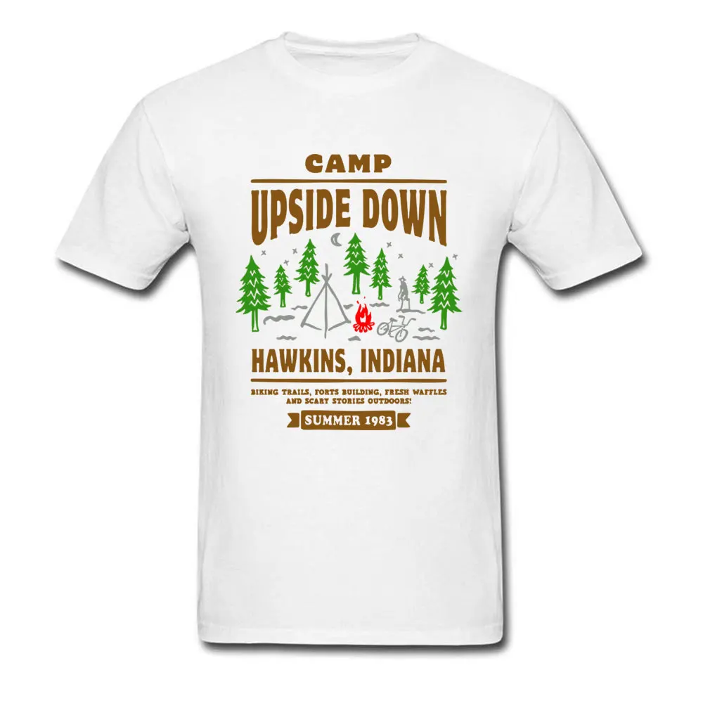 Newest Men T-Shirt Round Collar Short Sleeve 100% Cotton Camp-Upside-Down0625 Tops Shirts Birthday Tee Shirt Top Quality Camp-Upside-Down0625 white