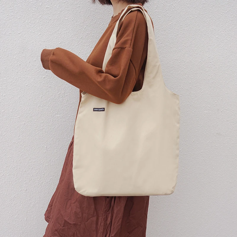 

2019 New Women Tote Bags Shopping Handbag Ladies Casual Shoulder Bag Female Cotton Cloth Handbag Foldable Beach Shopper Bag