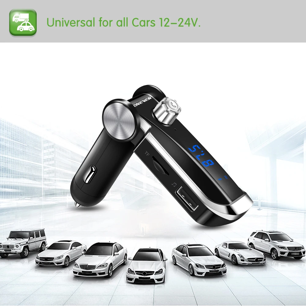 Onever FM передатчик Bluetooth Handsfree автомобильный комплект беспроводной MP3 радио модулятор USB TF Аудио плеер ЖК-дисплей двойной USB зарядное устройство