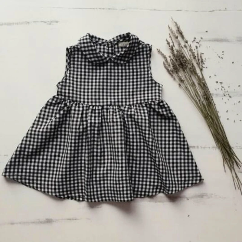 

2019 Ins European&America Toddler Baby Girl Dress Plaid Kids Clothings Sweet Princess Casual Clothes