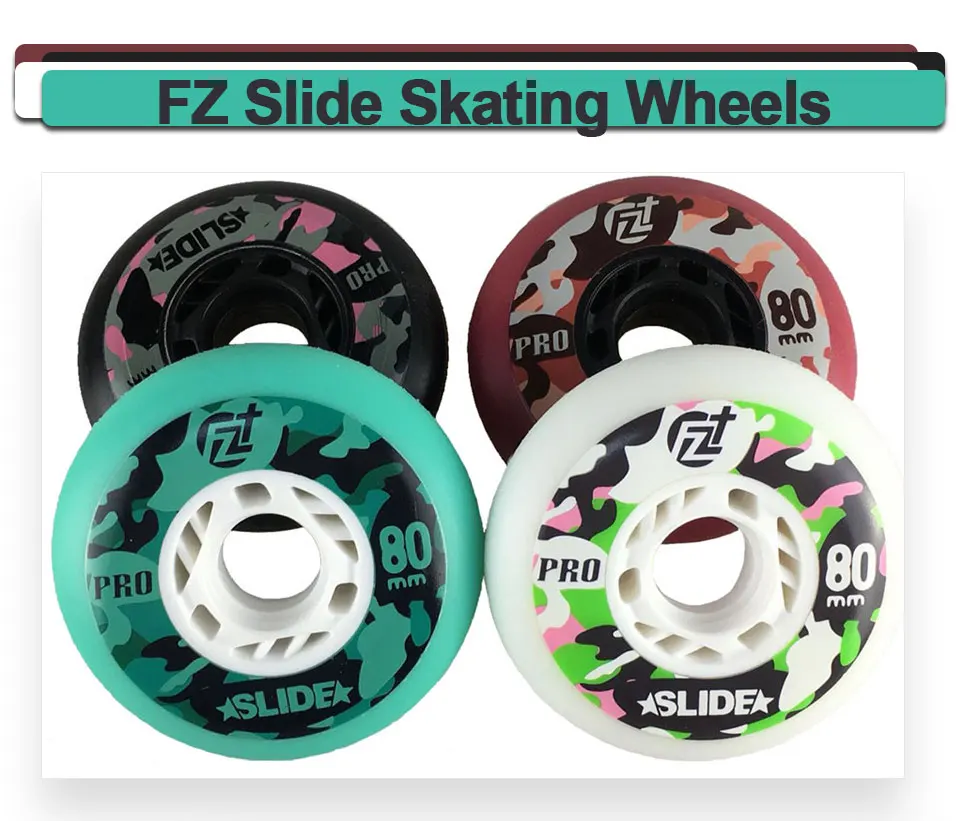 FZ слайд встроенные колеса для роликовых коньков 72 76 80 мм слайд слалом бесплатно катание колеса для SEBA Japy Powerslide Patins I40
