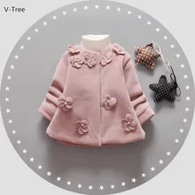 2016 Automne Hiver Filles Rembourré Manteaux Enfants Épais O-cou Survêtement Pardessus Bébé Enfants Solide Fleur Veste Princesse Robe Manteau