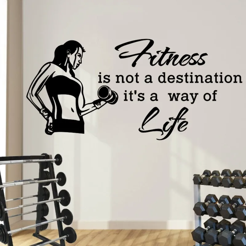 

Sports wall sticker Quotes Fitness Is Not A wall decals It's A Way Of Life Vinyl Sticker Gym Fitness Health Sports MuralWY-41-1