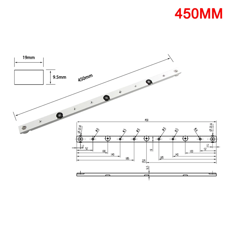 Алюминиевый сплав Miter бар рельс Выдвижной Стол пила калибровочный стержень инструмент для деревообработки TN88