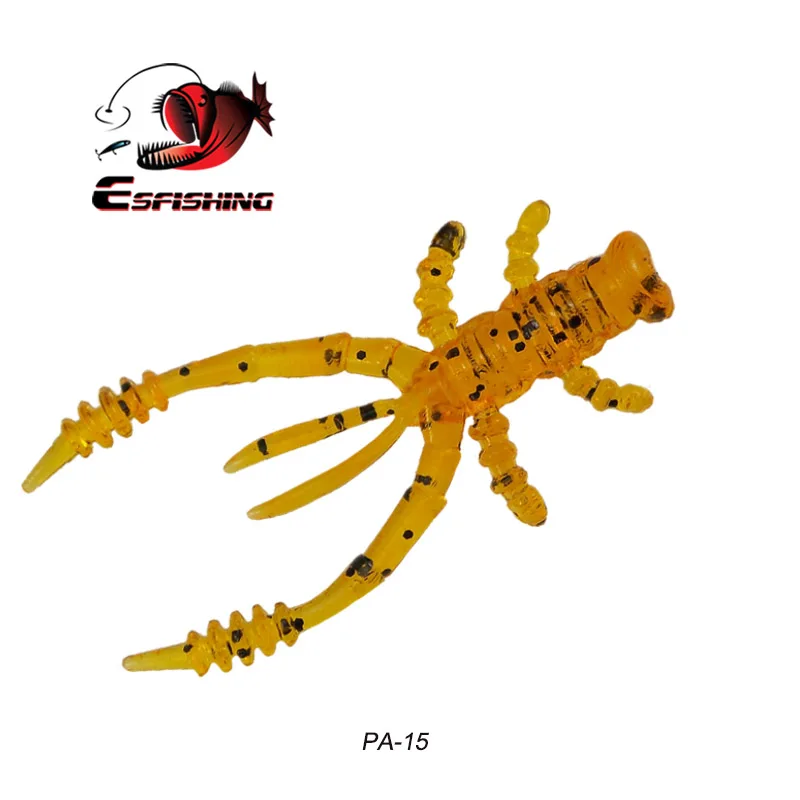 Esfishing, ловля со льдом, плавающая креветка, приманка, мягкая, раки, 10 шт., 45 мм, 0,8 г, щупальца, искусственные приманки, водная приманка - Цвет: PA15