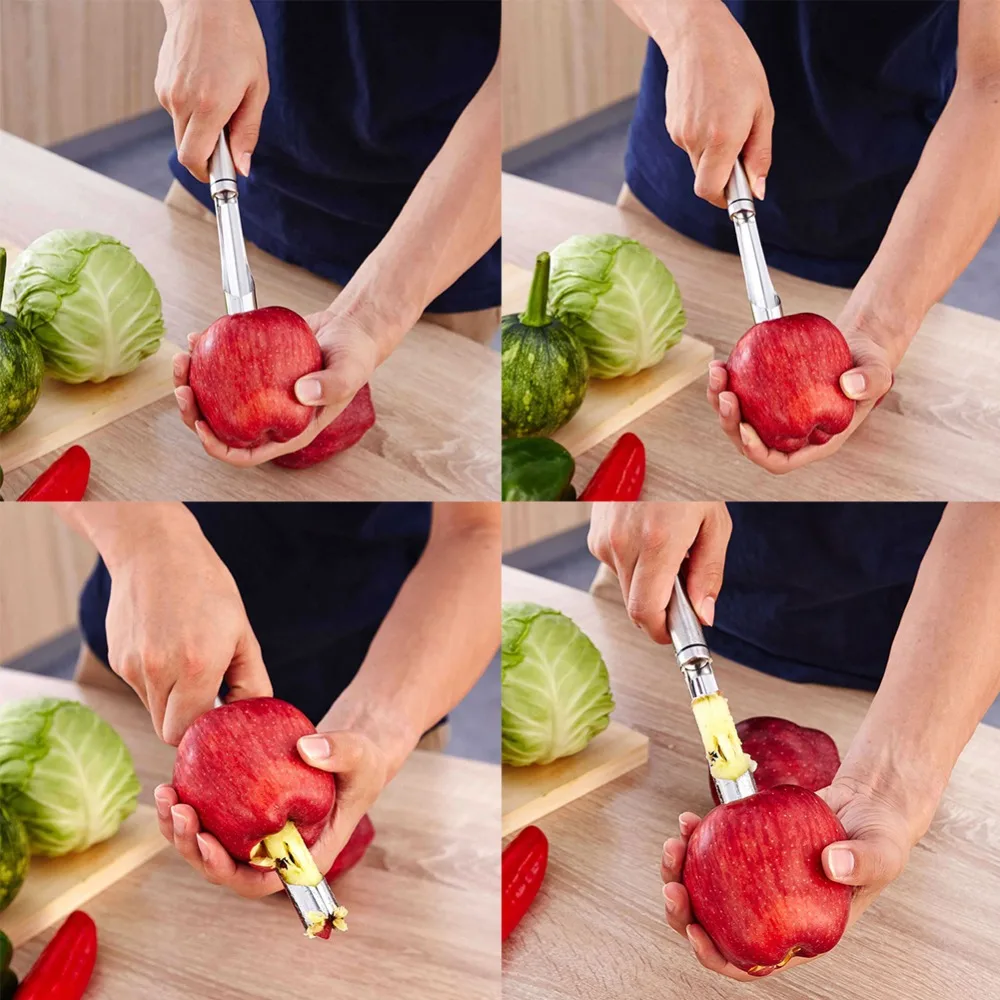 

Stainless Steel Fruit Tool Core Seed Remover Separator Seeder Manual Cutter Handheld Apple Corer Pitter Kitchen Gadget Tools