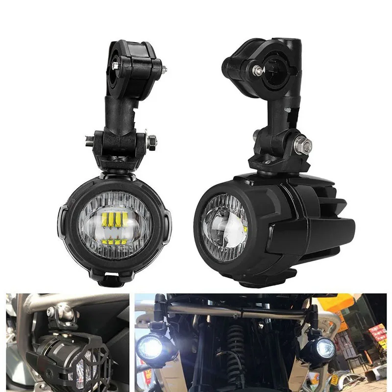 40W Motorcycle LED Auxiliary Light 6000K with Protect Gurard Bumper LED Driving Fog Lamp for BMW R1200GS F800GS Universal Moto