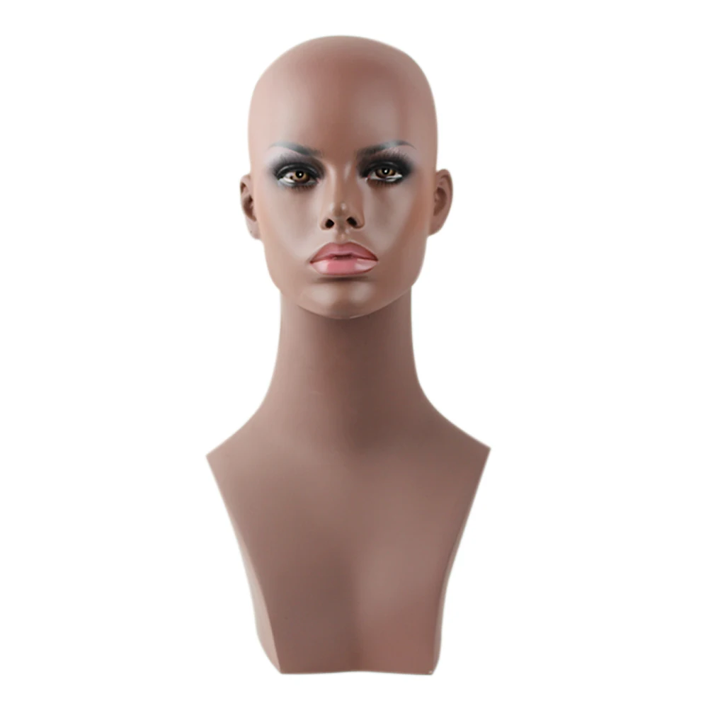 Fiberglass Female Black Mannequin Head For Wigsin Mannequins from Home