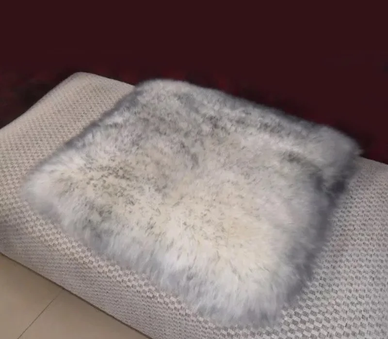 Накидка для сиденья из чистой натуральной шерсти, зимняя теплая подушка для стула Aquare, подушка из австралийской овчины, меховая подкладка для автомобильного сиденья