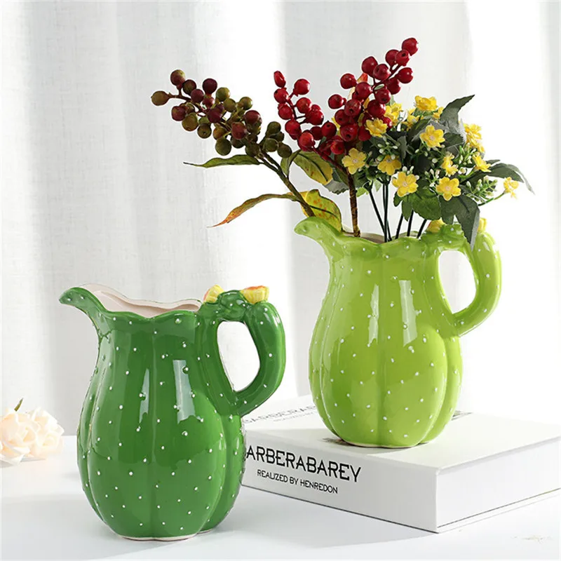 

Simple modern cactus vase ceramic crafts home decoration vases flower arrangement wedding flower pot home decoration accessories