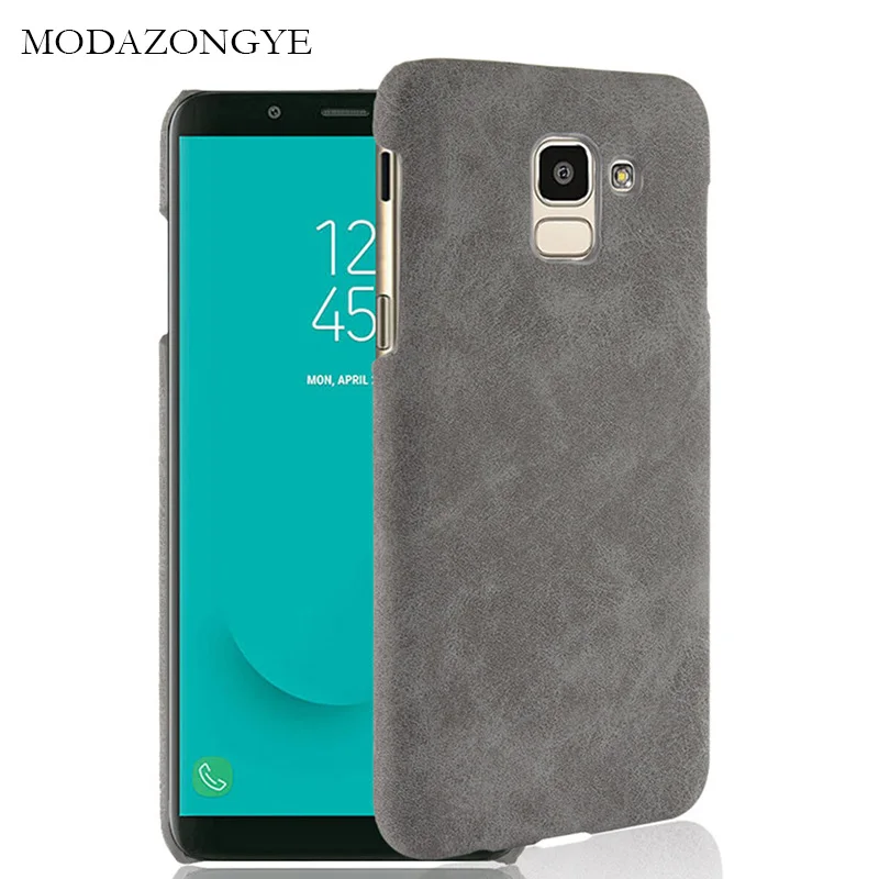 

For Samsung Galaxy J6 Case Samsung J6 Case PU Leather Hard Plastic Back Cover Phone Case For Samsung Galaxy J6 2018 SM-J600F