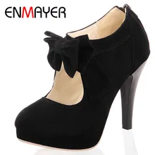 ENMAYER 2014 new vintage / retro style, woman small bowtie platform pumps, lady's sexy high heeled shoes цена ENMAYER 2014 new vintage / retro style, woman small bowtie platform pumps, lady's sexy high heeled shoes цены онлайн