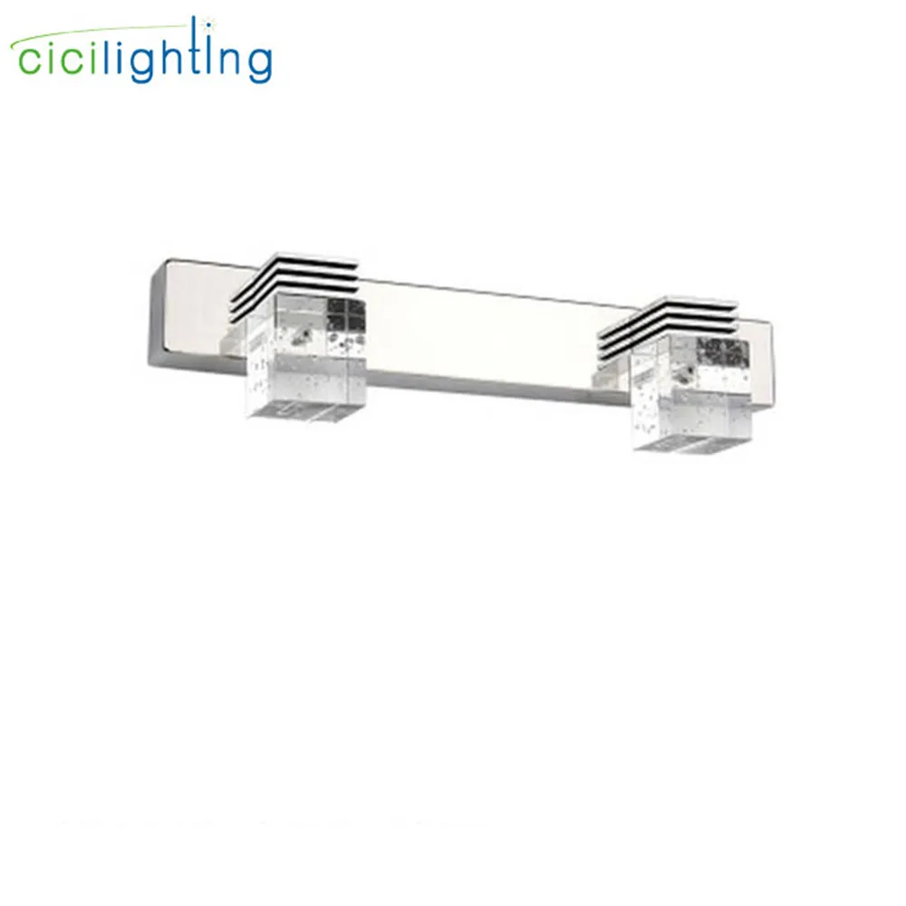 100-240V 6W 32cm LED crystal mirror lights clear Crystal bubble lampshade bathroom lights makeup vanity led wall lighting decor