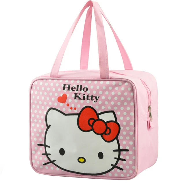 O Kitty Cute Lunch Box Bag Women S Kid Portable Handbag Travel O Kitty Cute Lunch Box Bag Women S Kid Portable Handbag Travel Leisure Storage Lots Pouch Accessories
